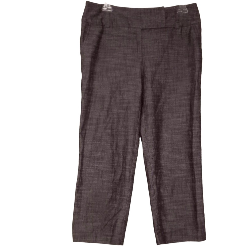 AB Studio Crosshatch Brown High Rise Capri Pants Size 4